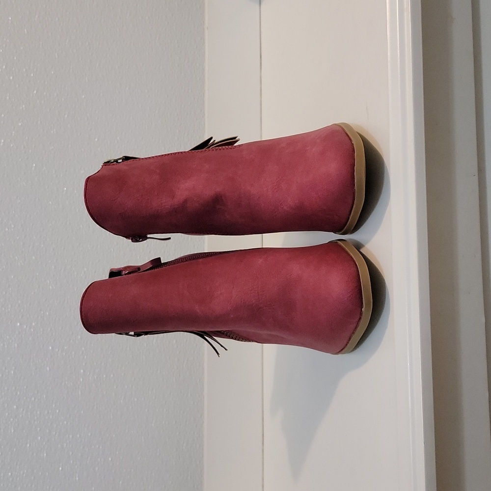 Journee Collection Womens Vally Red Ankle Boots